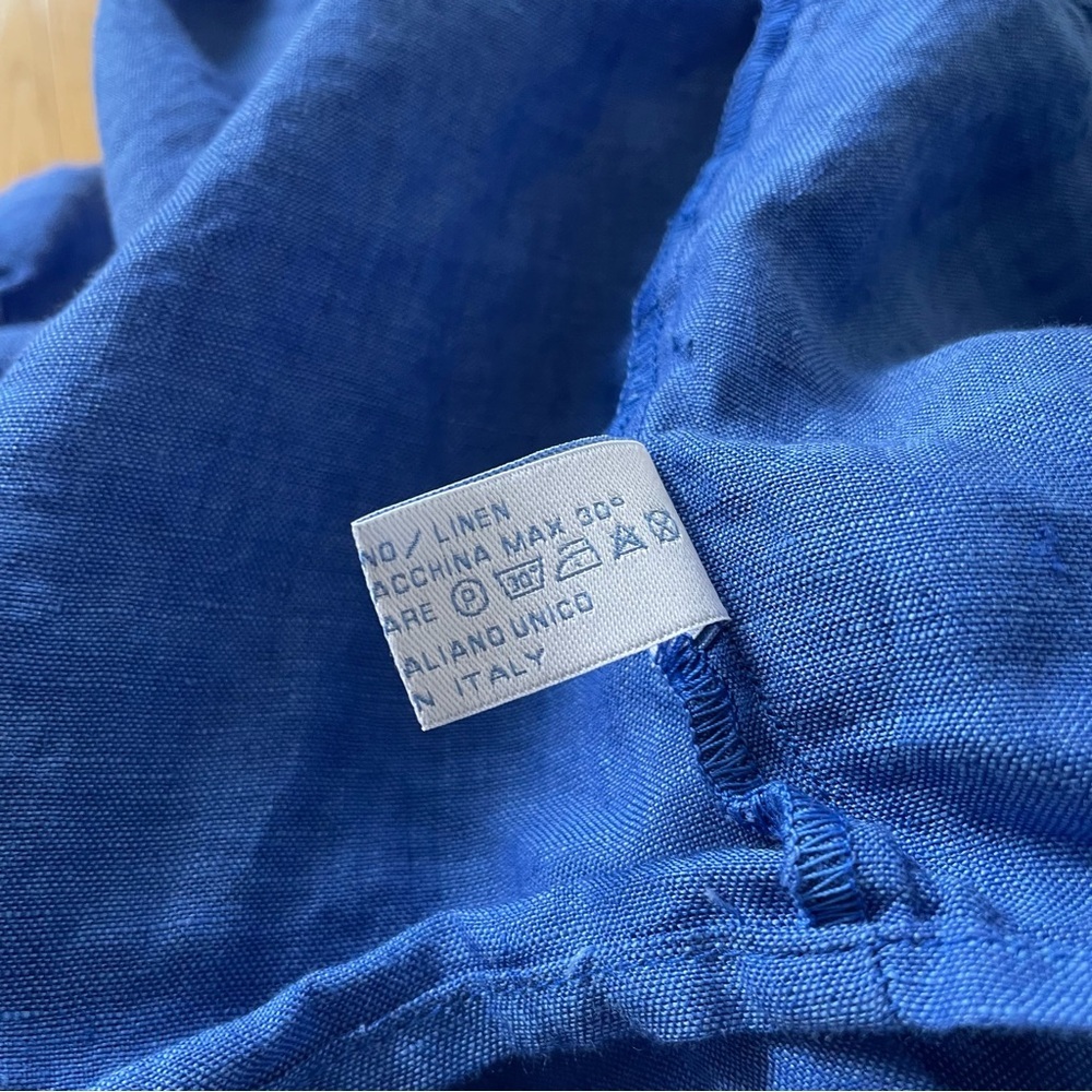 Marina St. Barth Bolero Nodo Central Linen Tie Front Plunge Cropped Top EUC OS - Picture 8 of 9